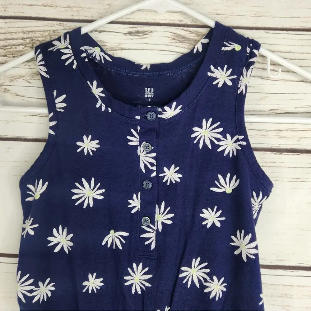 GAP Girl's Navy Blue Floral Romper Sleeveless Size S Summer Spring